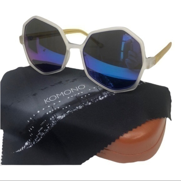 NEW KOMONO sunglasses Bonnie Ice Lemon Clear Blue Neon - Picture 4 of 13